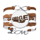 thumbnail image 1 of Pulsera de cuero Negro trenzado pulsera de cuerda de amor Unbranded M, 1 of 3
