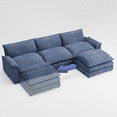 thumbnail image 4 of Homall Sectional Sofa 3-seat L-shaped Sofa with reversible toffee chair Movable Footrest Sofa,Blue, 4 of 8