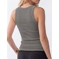 thumbnail image 4 of Ribbed Tank Tops for Women, High Neck Sleeveless Racerback, Slim Fit Long Basic Knit Casual Layering Shirts, 4 of 5
