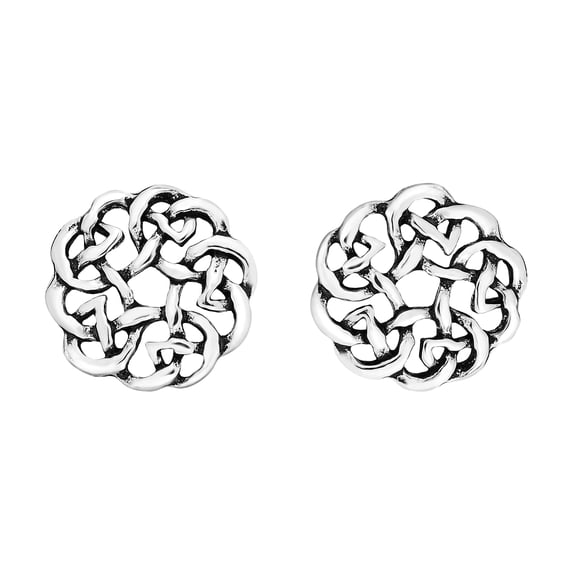 Continuity Celtic Knot Donut .925 Sterling Silver Stud Earrings | Sterling Silver Stud Earring for women | Celtic Knot Stud Earrings | Stud Earrings
