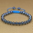 thumbnail image 2 of Bracelet Ajustable Perles Rondes 6mm Quartz Clair Aqua Naturel Bleu 7 Pouces Unisexe, 2 of 3