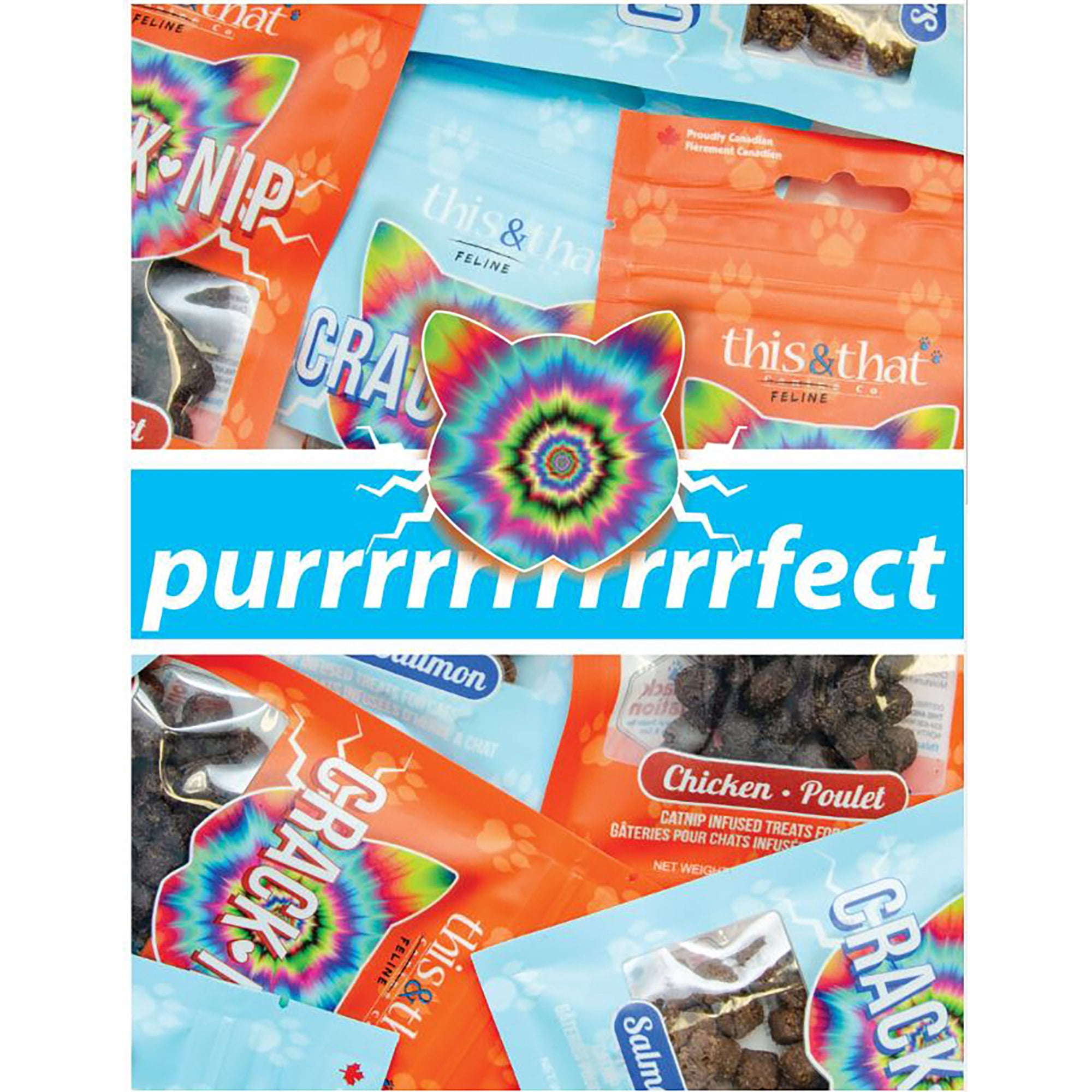 Snack Station: Crack-Nip 12 Pack - Chicken - 1.5 oz Bags - Catnip Infused Cat Treats, Smokey Flavor Protein Rich Bites, This & That Canine Co