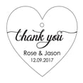 thumbnail image 1 of 100 PCS Personalized Wedding Favor Gift Tags Thank You Custom Made Heart Shape Hang Tags, 1 of 1
