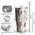 thumbnail image 6 of 30oz White Christmas Cookie Pattern Tumblers Stainless Steel Tumbler with Lid and Straw,Vacuum Insulated Double Wall Travel Tumbler Cups Mug with Cleaning Brush for Coffee,Tea, 6 of 7