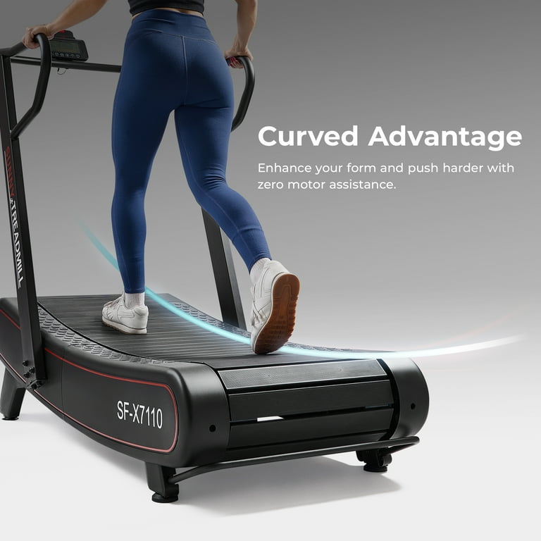 Sunny Health & Fitness Smart Ultra Manual Treadmill, Curved