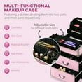 thumbnail image 4 of HOMCOM Chariot de Maquillage Roulant avec Roues Pivotantes, Clés, Rose, 4 of 10