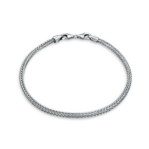Bling Jewelry Womens Unisex Stackable Sterling Silver Snake Bracelet with Lobster Claw Clasp
