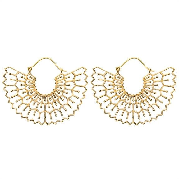 81stgeneration Women's Brass Gold Tone Open Egyptian Inspired Wing Ethnic Tribal Earrings