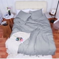 thumbnail image 4 of PiccoCasa Washed Cotton Duvet Cover Set of 3 with 2 Pillowcases, King Light Gray, 4 of 7