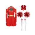 thumbnail image 4 of iiniim Uniforme Sportif de Cheerleading Classique de Lycée pour Femmes Cheerio Robe Fantaisie Rouge B TG, 4 of 7