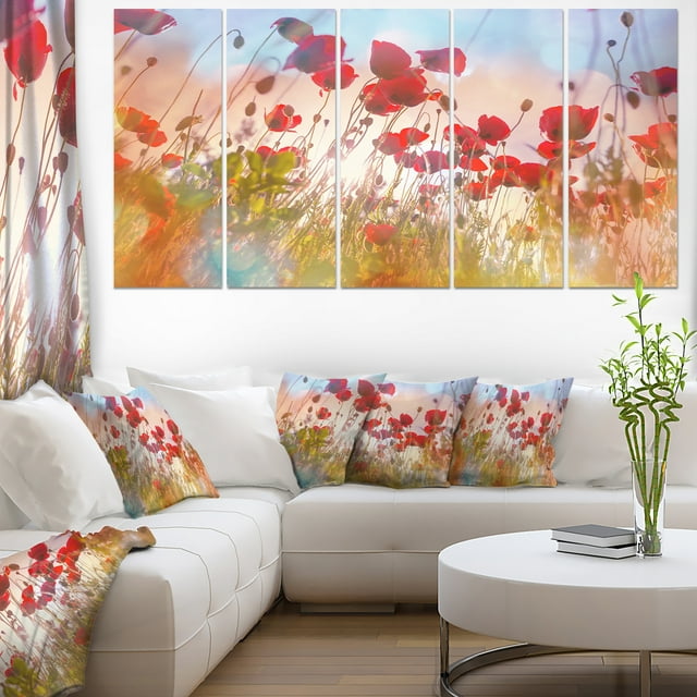 Cute Poppy Flowers in Sunlight - Floral Canvas Art Print