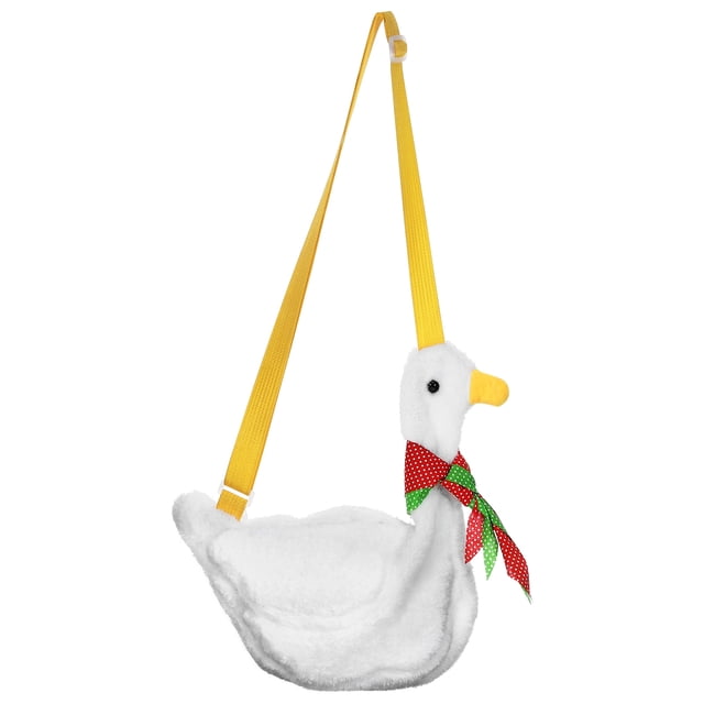 Mochila de peluche con diseño de pato adorable de dibujos animados (blanca)