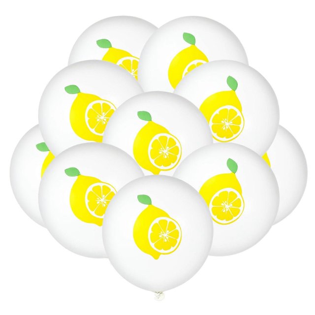 Toyvian 10pcs 12-inch Lemon Pattern Latex Balloons Lovely Balloons Home Decoration for Party Birthday Festival