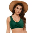 thumbnail image 3 of Yindaity Swim Tops Women Women's Twist Front Bikini Top - Padded Swimsuit Top Women's Twist Front Bikini Top - Padded Swimsuit Top Women'S Swim Tops(Dark Green,S), 3 of 9