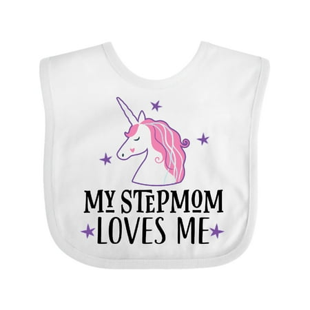 

Inktastic My Stepmom Loves Me Unicorn Gift Baby Girl Bib
