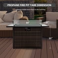thumbnail image 4 of 44" Outdoor Propane Gas Fire Table with Lid & Glass Wind Guard - 50,000 BTU Wicker Base Fireplace for Patio, Garden, Backyard, All-Weather Outdoor Living, 4 of 11