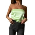 thumbnail image 2 of Women Strapless Stain Tube Top Low Cut Backless CamisoleTops Solid Color Boat Neck Vest E Girl Casual Y2K Streetwear, 2 of 10