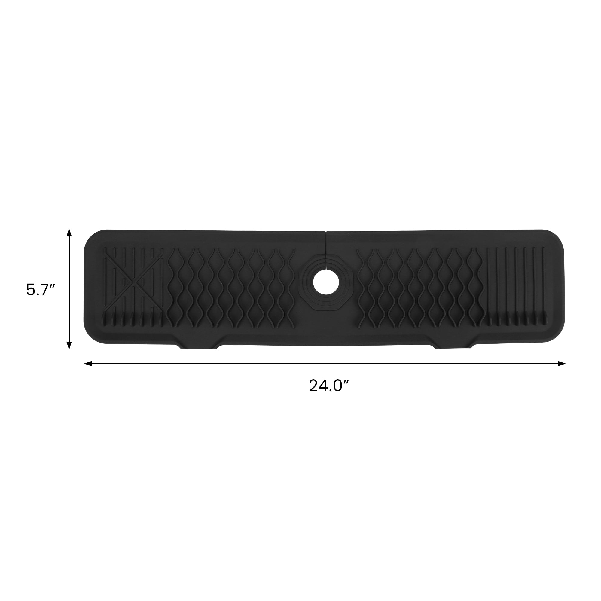 Longer Faucet Mat for Kitchen Sink Splash Guard, Kitchen Sink Mat,  Kitchen Sink Splash Guard, Kitchen Sink Area Behind Faucet Mat Black 24.0*5.7 inch