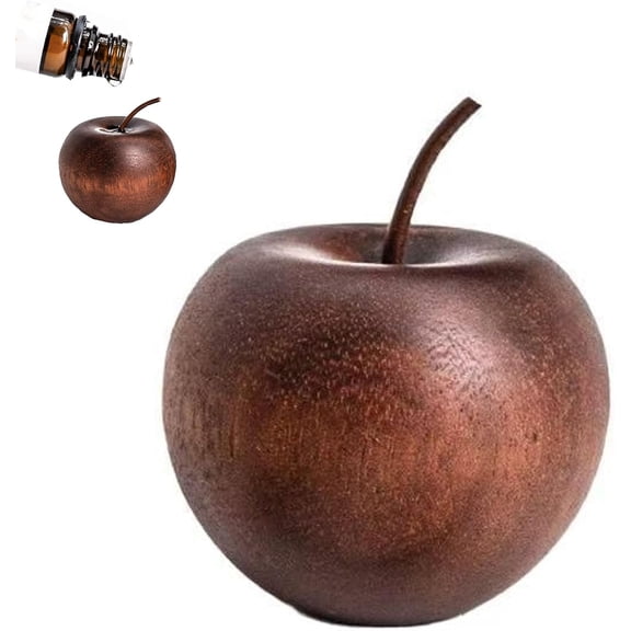 Solid Wood Fruit Scented Ornament,Natural Aroma Diffuser, 1.4*1.7 inch Fruit Shapes for Rapid & Even Fragrance Dispersion, Long-Lasting Scent for Car, Home Office, Wardrobe, and Yoga Space