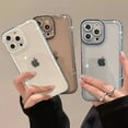 thumbnail image 2 of Compatible with iPhone Case,Glitter Diamond Camera Lens Bumper Protection,[Compatible with Wireless Charging] Clear Soft Shockproof Cover Phone Case (Brown,iPhone 11), 2 of 4