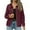 Wine, variant on WMTBSRSW Womens Petite Suede Jackets Trendy Lapel Button Down Bomber Jackets Casual Solid Slim Fitted Short Outwear Black X-Large