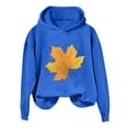 thumbnail image 1 of WEAIXIMIUNG Chandails en Molleton Col Rond Graphique Surdimensionné pour Femmes et Hiver Mode Action de Grâce Jaune Imprimé Feuille d'Érable à Capuche, 1 of 3