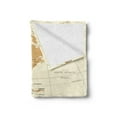 thumbnail image 2 of Venezuela Soft Flannel Fleece Throw Blanket, Print of Professional and Detailed North and South America Map, Cozy Plush for Indoor and Outdoor Use, 70" x 90", Sand Brown Cream, by Ambesonne, 2 of 5