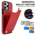 thumbnail image 2 of ELEHOLD Leather Wallet Case for iPhone 13 Pro,Premium Leather Material with Organ Card Slots Holders Full Body Protection Shockproof Anti-Fingerprint Purse Case,Red, 2 of 7