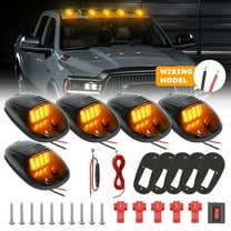 Amber LED Cab Marker Lights Roof Top Running Lights Set Clearance, Suitable for Car Truck SUV Pickup (Black Shell Amber Light 12LED)
