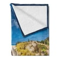 thumbnail image 2 of Beach Soft Flannel Fleece Throw Blanket, Walkway into the Wild Idyllic Endless Sky Relaxing Resting Tranquil Quiet Seashore, Cozy Plush for Indoor and Outdoor Use, 50" x 70", Cream Blue, by Ambesonne, 2 of 5