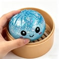 thumbnail image 5 of Glitter Blue Dumpling Squishy Stress Balls, Colorful Dumpling Fidget Sensory Pack with Food Steamer, Stretchy Squeeze Dough Ball for Daily Stress Relief & Desktop Use, 5 of 6