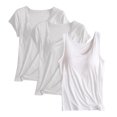 thumbnail image 4 of Fanxing Pack 3 Women's Lingerie Camisoles with Built in Bra Plus Size Tank Tops Adjustable Spaghetti Strap Camisole White,XL, 4 of 5