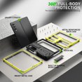 thumbnail image 4 of Dteck Samsung Galaxy Flod4 Case with Kickstand, Metal Bumper Silicone Case Hybrid Military Shockproof Heavy Duty Rugged case for Samsung Fold4 5G, Yellow, 4 of 7