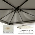 thumbnail image 4 of Outsunny 9.8' x 9.8' Gazebo Replacement Canopy, 2-Tier Top Cover for 9.84' x 9.84' Outdoor Gazebo Models 01 -0153 & 100100-076, Cream (TOP ONLY), 4 of 10