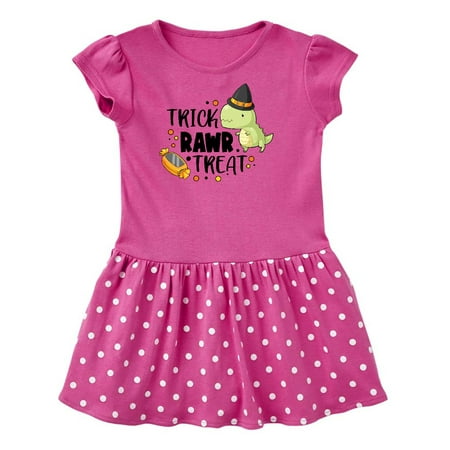 

Inktastic Halloween Trick Rawr Treat with Dinosaur Gift Toddler Girl Dress