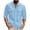 Light Blue, variant on Mens Shacket Long 3/4 Sleeve Button Down Waffle Shirt Jacket with Flap Pockets Lightweight Quilted Overshirt Red
