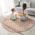 thumbnail image 3 of Pink Christmas Gingerbread and Tree Pattern Round Blanket,Comfortable Soft Flannel Throw Blanket,All Season,Warm Lightweight Blankets for Sofa Bed Couch Living Room Chair 47"x47", 3 of 5