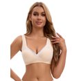 thumbnail image 5 of Unique Bargains Women's Lace Polka Dots Wirefree Sleep Nursing Bras XL Beige, 5 of 6
