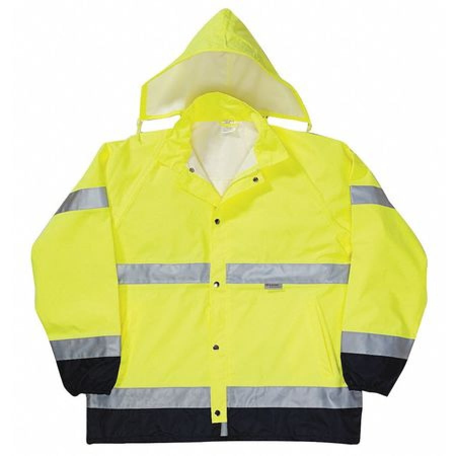 OccuNomix OCCUNOMIX LUXTJRY4X 4XL Rain Jacket, HiVisibility Lime