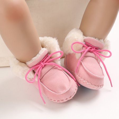 

GXSR Infant Baby Boys Girls Cozy Fleece Booties Winter Newborn Non Skid Soft Sole Shoes Winter Socks Toddler First Walkers Warm Shoes