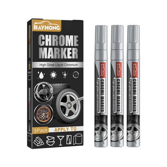 5pcs Oil- Based Liquid Paint Pen, Permanent Reflective Up Markers For Model Metal Plastic Glass Ceramic Cars Repair Tire DIY Art