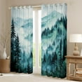 thumbnail image 2 of Manfei Farmhouse Nature Scenery Curtains Pack of 2 (42x84 Each), Teal Rustic Watercolor Curtains Blackout, Teen Kid Adult Bedroom Curtains, Curtains and Drapes Bedroom Decor, 2 of 6