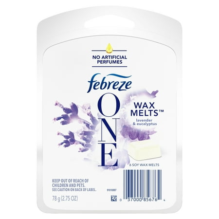 Febreze ONE Soy Wax Melt with Essential Oils Air Fresheners, Lavender & Eucalyptus, 6
