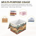thumbnail image 6 of Yayeee Collapsible Cube Storage Bin with Lid Fabric Closet Decorative Basket with Handles, Abstract Wavy Landscape, 6 of 7