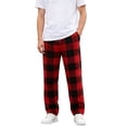 thumbnail image 3 of ibiyuan Mens Pajama Pants Set Cotton Lightweight Plaid Sleep & Lounge 3-Pack PJ Bottoms with Pockets and Button Fly, 3 of 9