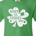 thumbnail image 4 of Inktastic Happy St. Patrick's Day Shamrock Silhouette in White Youth T-Shirt, 4 of 5