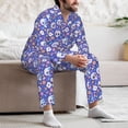 thumbnail image 7 of Fotbe flower Skull cartoon Pattern Long Sleeve Pajama Set for Men,Sleepwear Set,2-piece Loungewear Set,Soft PJs Comfy Nightwear with Pockets-Medium, 7 of 7