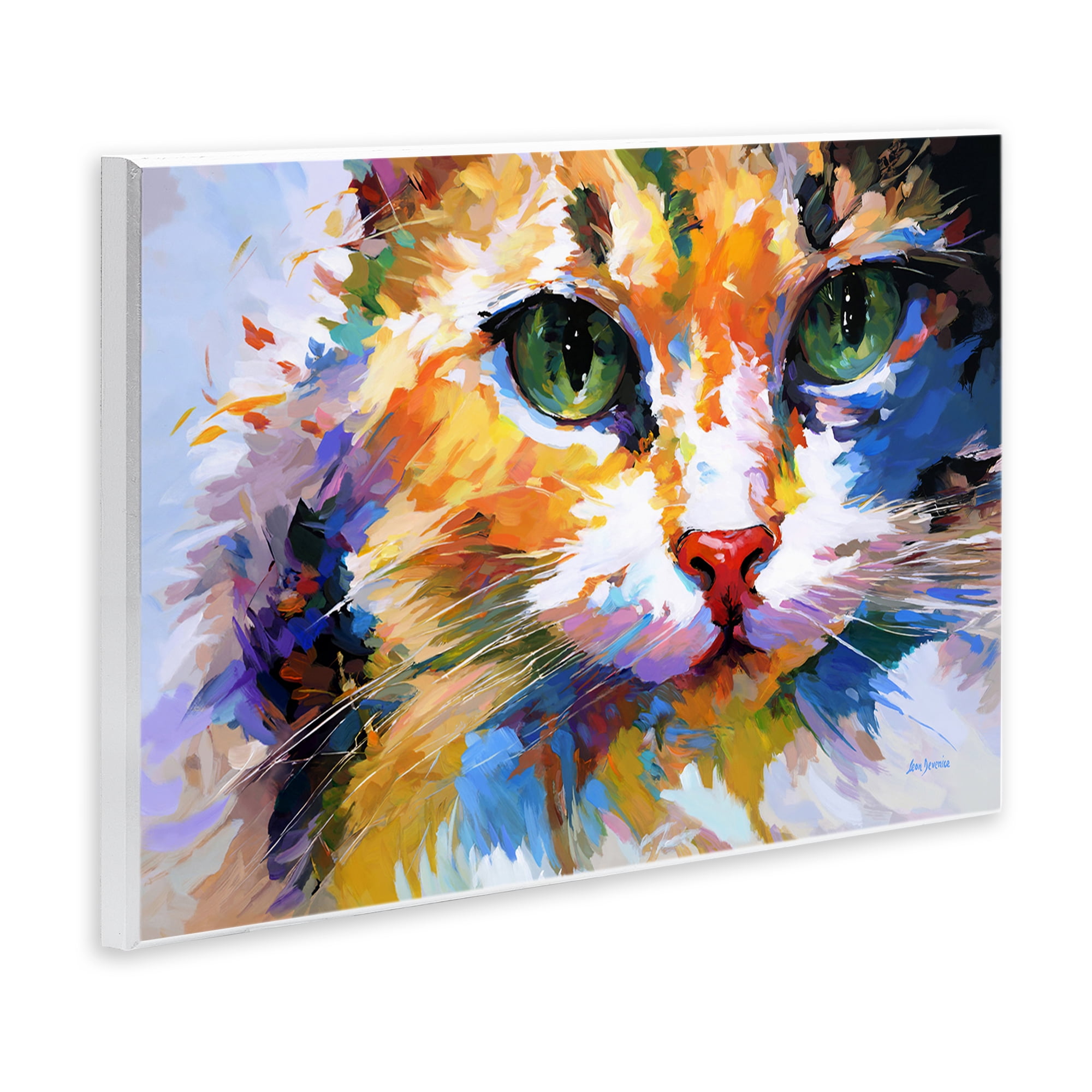 Stupell Industries Manx Cat Gaze Animals & Insects Painting Unframed Art Print Wall Art, 19 x 13