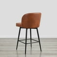 thumbnail image 6 of CHITA 27" Swivel Upholstered Counter Bar Stools with Back & Metal Legs Set of 3,Faux Leather in Terracotta, 6 of 7
