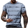thumbnail image 2 of SDNall Short Sleeve Mens Summer T-Shirts Not Positioned Regular Print Leisure Vacation Sports Short Sleeve Round Neck T-Shirt (Blue,Sizes:M-5XL), 2 of 9